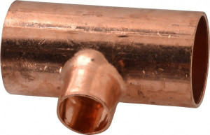 Mueller Industries 1 x 1 x 1/2" Wrot Copper Pipe Tee C x C x C, Solder Joint W 04051 - 36891570