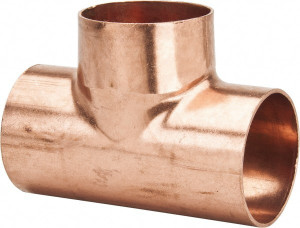 Mueller Industries 3" Wrot Copper Pipe Tee C x C x C, Solder Joint W 40152 - 36891455