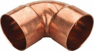 Mueller Industries 4" Wrot Copper Pipe 90° Elbow C x C, Solder Joint W 02090 - 36891125