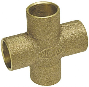 NIBCO 1-1/4" Cast Copper Pipe Cross C x C x C x C, Pressure Fitting B271450 - 71941058