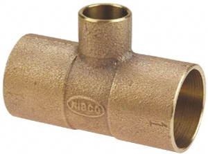 NIBCO 1-1/4 x 1/2 x 1" Cast Copper Pipe Tee C x C x C, Pressure Fitting B100950 - 71766075