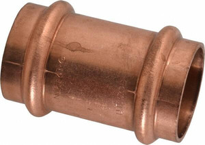 NIBCO 1" Wrot Copper Pipe Coupling without Stop P x P, Press Fitting 9020500PC - 75921973