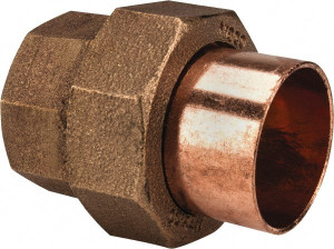 NIBCO 1-1/4" Cast Copper Pipe Union C x C, Pressure Fitting B255600 - 71940738