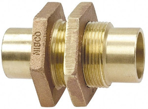 NIBCO 1-1/2" Cast Copper Pipe Bulkhead C x C, Pressure Fitting B350500 - 71941652