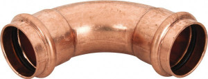 NIBCO 1-1/2" Wrot Copper Pipe 90° Elbow P x P, Press Fitting 9056150PC - 75922559