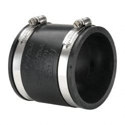 Fernco 3" PVC Flexible Pipe Coupling with Clamp 4" Long, Pipe x Pipe, Stainless Steel Clamp 1056-33 - 82978693