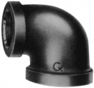 Made in USA 2 x 1-1/4" Galvanized Malleable Iron Pipe Reducing Elbow Threaded Ends, 300 Liquid & Gas psi, 150 Steam psi 2X1B.NML - 36988905