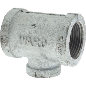 Value Collection 1 x 1 x 1/2" Galvanized Malleable Iron Pipe Reducing Tee Threaded Ends, 300 Liquid & Gas psi, 150 Steam psi G130R 25X15 - 36988244