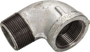 Value Collection 1-1/4" Galvanized Malleable Iron Pipe 90° Street Elbow Threaded Ends, 300 Liquid & Gas psi, 150 Steam psi G92 32 - 36989366