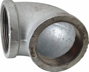 Value Collection 2-1/2" Galvanized Malleable Iron Pipe 90° Elbow Threaded Ends, 300 Liquid & Gas psi, 150 Steam psi G90 65 - 36988590