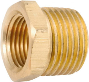 Anderson Metals 1-11 Male 1/4-18 Female MNPT x FNPT Industrial Pipe Hex Bushing 1,000 psi, Brass 756110-1604 - 55540033