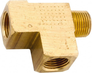 Anderson Metals 3/4-14 Male 3/4-14 Female MNPT x FNPT Industrial Pipe Street Tee 1,000 psi, Brass 756127-12 - 55540751
