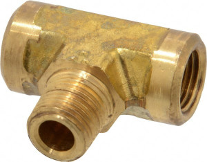 CerroBrass 1/8 Male 1/8 Female MNPTF x FNPTF Industrial Pipe Male Branch Tee 1,200 psi, Brass P-T9-222 - 79871406