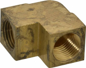 CerroBrass 1/2 Female FNPTF Industrial Pipe 90° Female Elbow 1,200 psi, Brass P-100A-D - 79871364
