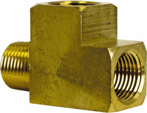 CerroBrass 1/2 Male 1/2 Female MNPT x FNPT Industrial Pipe Street Tee 1,200 psi, Brass P-127X-D - 56048838