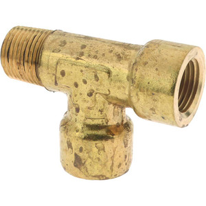 CerroBrass 1/2 Male 1/2 Female MNPTF x FNPTF Industrial Pipe Street Tee 1,200 psi, Brass P-127A-D - 48775001