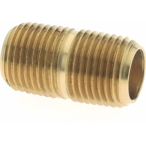 Eaton 1/8 Male MNPTF Industrial Pipe Close Nipple 1,200 psi, Brass, 3/4" OAL 3326X2 - 09723859