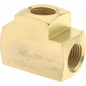 Eaton 1/8 Female FNPTF Industrial Pipe Female Tee 1,200 psi, Brass, 1-1/8" OAL 3700X2 - 09724337