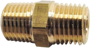 Legris 1/8 Male MBSPT Industrial Pipe Hex Nipple 1,450 psi, Brass 0121 10 10 - 65401408