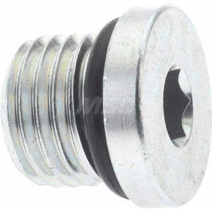 Parker Hannifin 7/16-20 Male Male Straight Thread O-Ring 3/16" Industrial Pipe Hex Socket Plug 6,000 psi, Zinc Plated Steel 4 HP5ON-S - 72518244