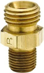 Parker Hannifin 1/4 Male MNPSM x MNPT Industrial Pipe Ball-End Joint Adapter 150 psi, Brass 127HB-4-4 - 01045640