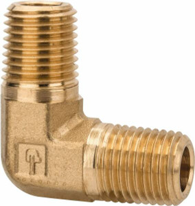 Parker Hannifin 1/4 Male MNPTF Industrial Pipe 90° Male Elbow 1,000 psi, Brass 1204P-4 - 83295964