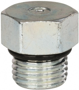 Parker Hannifin 9/16-18 Male Male Straight Thread O-Ring 11/16" Industrial Pipe Hex Head Plug 6,000 psi, Zinc Plated Steel, 3/4" OAL 6 P5ON-S - 72518897