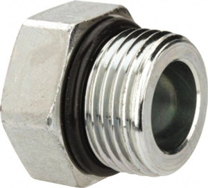 Parker Hannifin 1-1/16-12 Male Male Straight Thread O-Ring 1-1/4" Industrial Pipe Hex Head Plug 6,000 psi, Zinc Plated Steel, 1-1/16" OAL 12 P5ON-S - 72518822