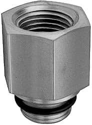 Parker Hannifin 1-3/16-12 Male 3/4 Female Male Straight Thread O-Ring x Female NPTF 1-3/8" Hex Industrial Pipe Adapter 4,000 psi, Zinc Plated Steel, 1-11/16" OAL 14-3/4 F5OG-S - 72517915