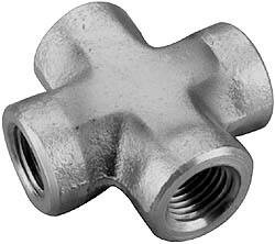 Parker Hannifin 1/4 Female FNPTF Industrial Pipe Female Cross 5,000 psi, Zinc Plated Steel 1/4 KMMOO-S - 09132028