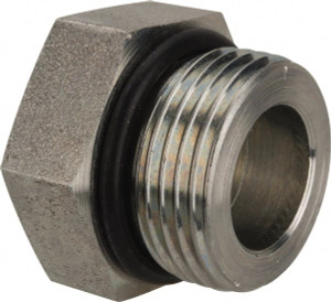 Parker Hannifin 1-3/16-12 Male Male Straight Thread O-Ring 1-3/8" Industrial Pipe Hex Head Plug 5,500 psi, Zinc Plated Steel, 1-1/16" OAL 14 P5ON-S - 72518830
