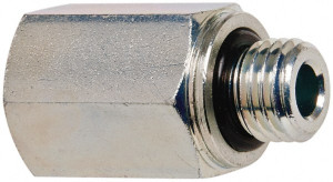 VOSS M12x1.5 Male 1/4 Female Male Metric x FNPT 3/4" Hex Industrial Pipe Adapter Zinc Plated Carbon Steel, 1-3/8" OAL PM 0412 - 84433473