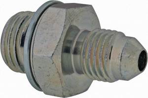 VOSS 71/6-20 x M14x1.5 Male MJIC x Male Metric 3/4" Hex Industrial Pipe Adapter Zinc Plated Carbon Steel, 1-1/4" OAL JM 0414 - 84433119