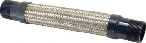 Mason Industries 1-1/4" Pipe, Braided Stainless Steel Single Arch Hose Pipe Expansion Joint 12" Long, 500 Max psi, Male NPT MN 1-1/4"X12" - 80585458