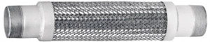 Mason Industries 3" Pipe, Braided Stainless Steel Single Arch Hose Pipe Expansion Joint 24" Long, 280 Max psi, Male NPT MN 3"X24" - 80585581