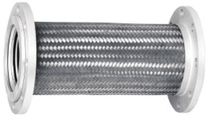 Mason Industries 8" Pipe, Braided Stainless Steel Single Arch Hose Pipe Expansion Joint 24" Long, 180 Max psi, Flanged FFL 8"X24" - 80585425 Mason Industries 8" Pipe, Braided Stainless Steel Single Arch Hose Pipe Expansion Joint 24" Long, 180 Max psi, Flanged FFL 8"X24" - 80585425