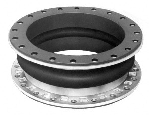 Mercer Rubber Co. 4" Pipe, Natural Rubber Single Arch Pipe Expansion Joint 6" Long, 3/4" Extension, 1-3/4" Compression, 220 Max psi, Flanged 451RR-4 - 02283703