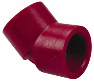 NIBCO 1" PVDF Plastic Pipe 45° Elbow Schedule 80, FIPT x FIPT End Connections CD01100 - 69990810