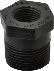NIBCO 1 x 1/2" Polypropylene Plastic Pipe Flush Reducer Bushing Schedule 80, MPT x FPT End Connections CC05250 - 86519469