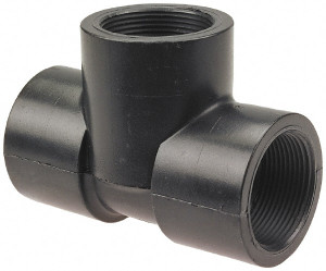 NIBCO 1-1/4" Polypropylene Plastic Pipe Tee Schedule 80, FPT x FPT x FPT End Connections CC03300 - 85819696