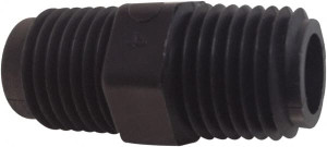 Parker Hannifin 1/2 x 1/4" Polypropylene Plastic Pipe Hex Nipple MPT End Connections 316P-8-4PP - 36421451