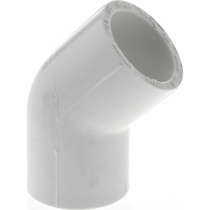 Value Collection 1/2" PVC Plastic Pipe 45° Elbow Schedule 40, Slip x Slip End Connections 417-005 - 36998979
