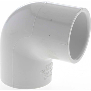 Value Collection 1" PVC Plastic Pipe 90° Elbow Schedule 40, Slip x Slip End Connections 406-010 - 36998730