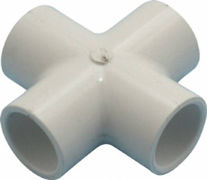 Value Collection 1/2" PVC Plastic Pipe Cross Schedule 40, All Slip End Connections 420-005 - 36999084