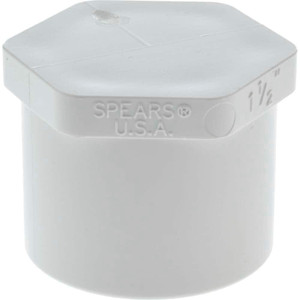 Value Collection 1-1/2" PVC Plastic Pipe Plug Schedule 40, Spig End Connections 449-015 - 36999951