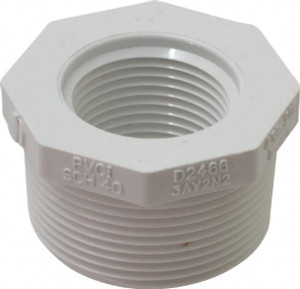 Value Collection 1-1/2 x 1" PVC Plastic Pipe Bushing Schedule 40, MIPT x FIPT End Connections 439-211 - 74829607