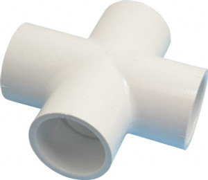Value Collection 1-1/4" PVC Plastic Pipe Cross Schedule 40, All Slip End Connections 420-012 - 36999118