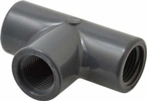 Value Collection 3/8" PVC Plastic Pipe Tee Schedule 80, FIPT x FIPT End Connections 805-003 - 81226243
