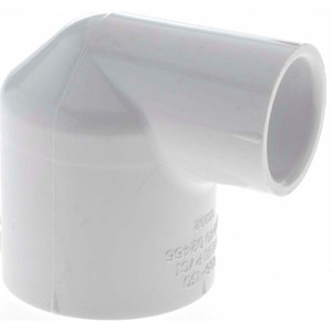 Value Collection 1 x 1/2" PVC Plastic Pipe 90° Elbow Schedule 40, Slip x Slip End Connections 406-130 - 36998839