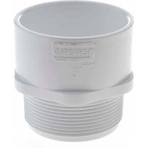 Value Collection 3" PVC Plastic Pipe Male Adapter Schedule 40, MIPT x Slip End Connections 436-030 - 36999415